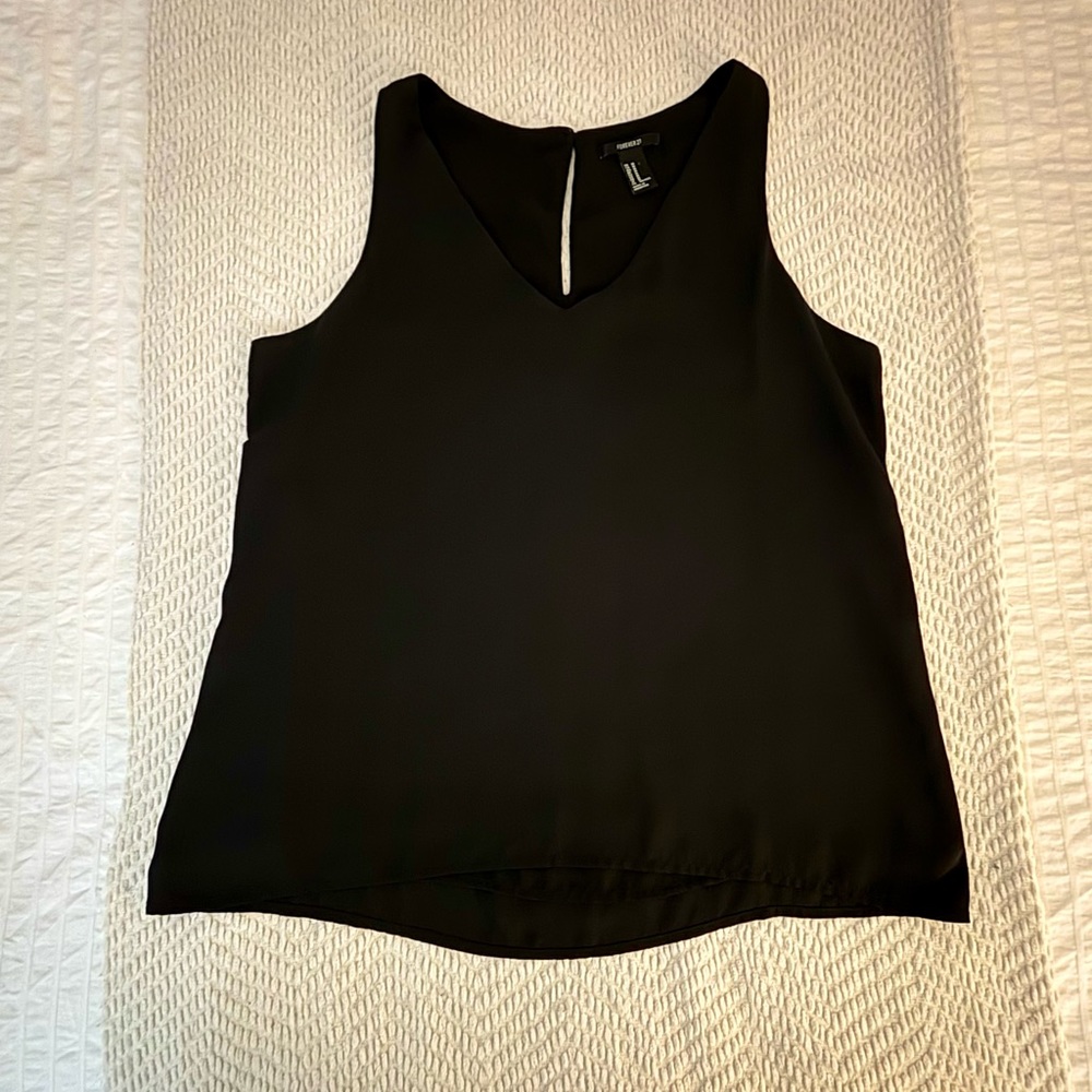 Silky black tank top